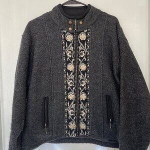 Icelandic Design 100% Wool Floral Jacket | XL (Women's)